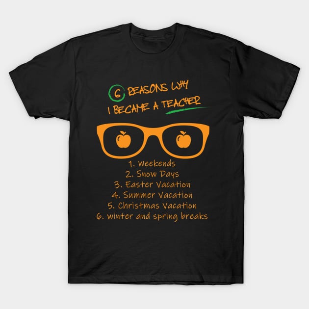 Reasons to become a Teacher T-Shirt by mooby21